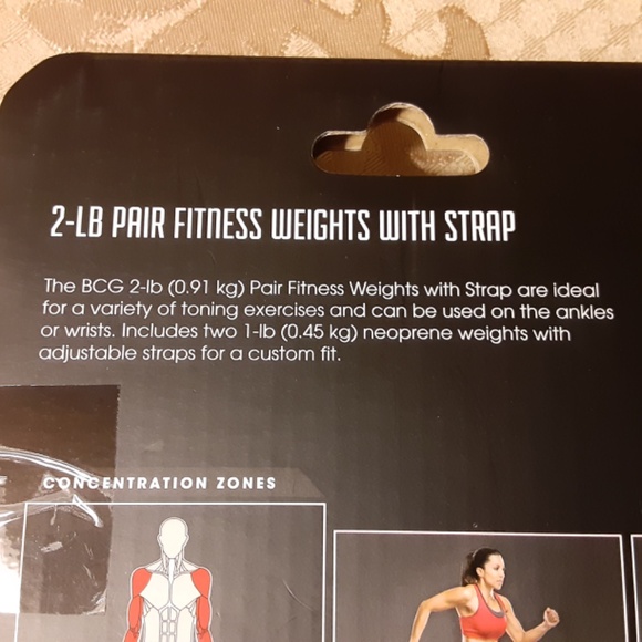 bcg 2-LB Pair Fitness Weights with Straps - Picture 4 of 6